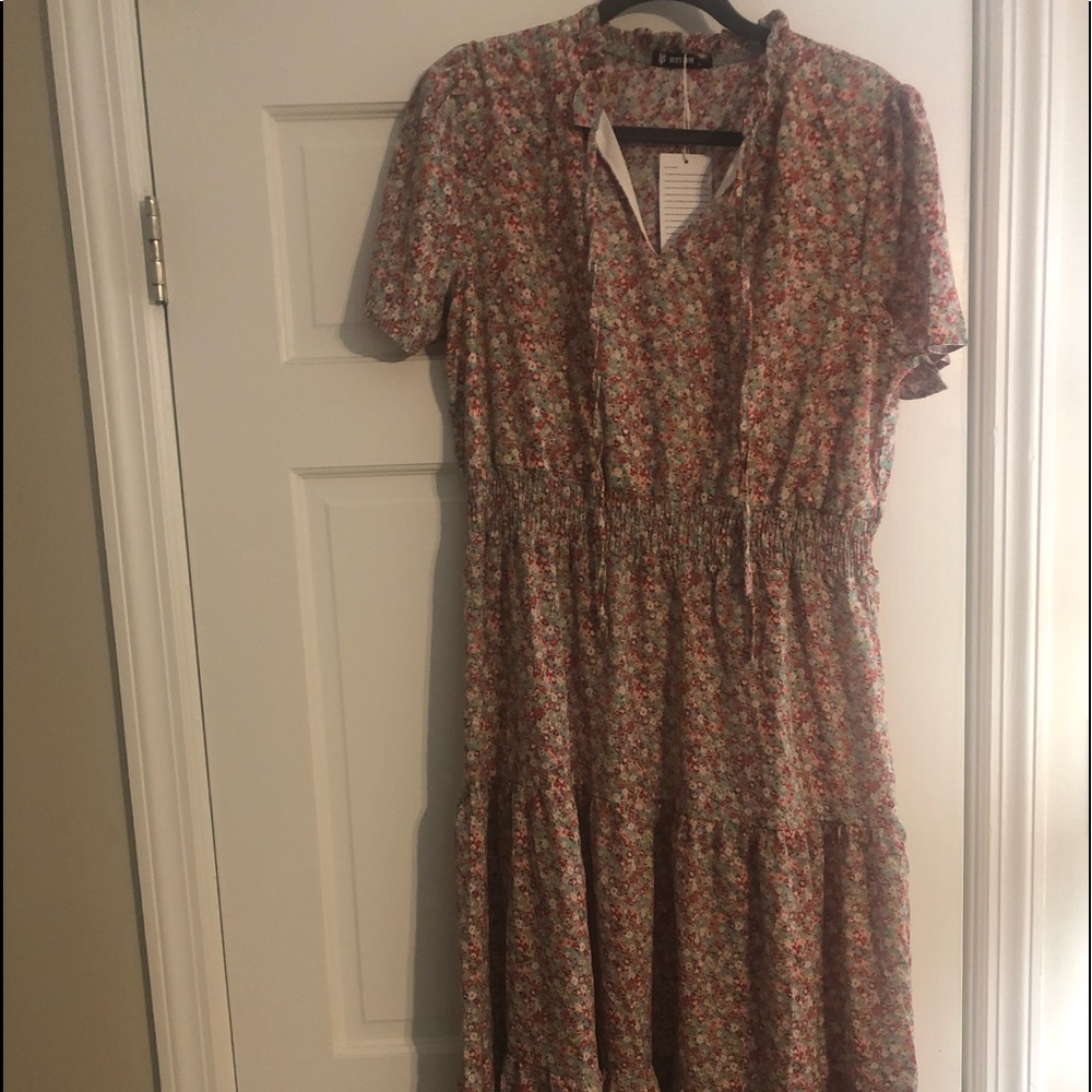 Midi tiered dress.